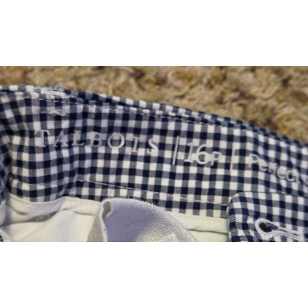 Talbots Perfect Skimmer Capri Pants Women's Size 16P Blue White - Picture 3 of 9